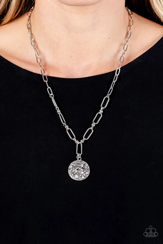 Paparazzi Necklace Stardust Saucer White Paparazzi Jewelry Necklaces