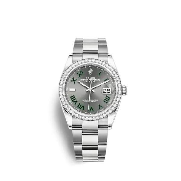 Rolex Bracelets Rolex Datejust 36mm Ref 126284rbr0038 Slate Grey Wimbledon Roman Dial Diamond Bezel Stainless Steel Oyster Bracelet Watch Rolex Bracelets Rolex Datejust 36mm Ref 126284rbr0038 Slate Grey Wimbledon Roman Dial Diamond Bezel Stainless Steel Oyster Bracelet Watch