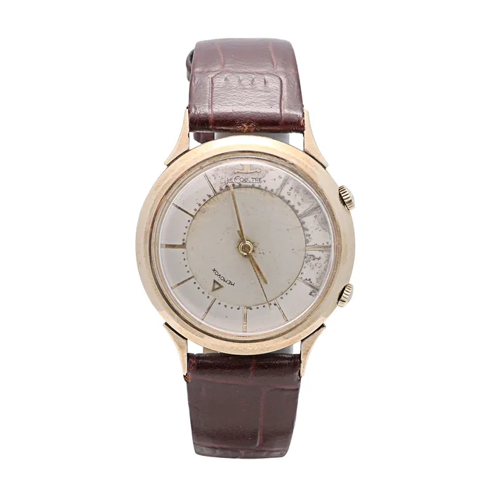 VintageEstate Watches Vintage LeCoultre Memovox Alarm Watch Leather Strap 34mm Preowned VintageEstate Watches Vintage LeCoultre Memovox Alarm Watch Leather Strap 34mm Preowned