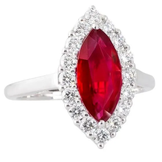 1050 Carats Natural Earth Mined Diamond With Red Ruby Gemstone Ring White Gold 14K GB Rings 1050 Carats Natural Earth Mined Diamond With Red Ruby Gemstone Ring White Gold 14K GB Rings