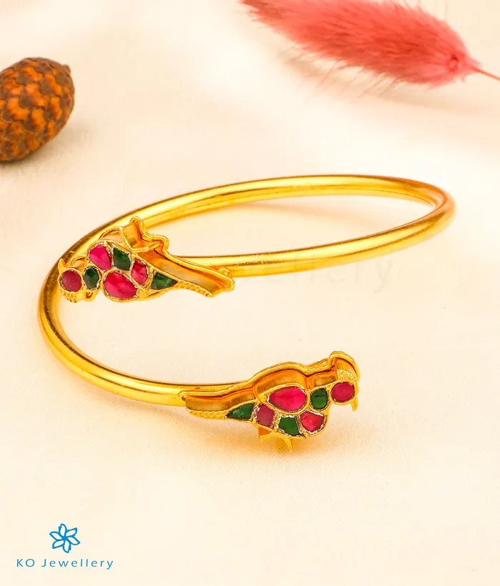Bracelets Silversmith The Chayla Silver Kada Bracelet RedGreen