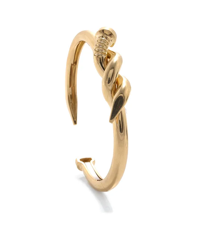 David Webb PreStyled Sets Twisted Nail Cuff Polished 18K Gold