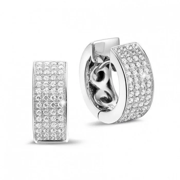 Earrings GB Brilliant Cut 450 Ct Natural Earth Mined Diamonds Ladies Hoop Earrings White Gold 14K Earrings GB Brilliant Cut 450 Ct Natural Earth Mined Diamonds Ladies Hoop Earrings White Gold 14K