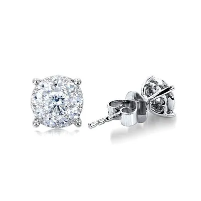 Earrings GB Prong Set Sparkling 450 Carats Natural Earth Mined Diamonds Studs Earrings 14K White Earrings GB Prong Set Sparkling 450 Carats Natural Earth Mined Diamonds Studs Earrings 14K White