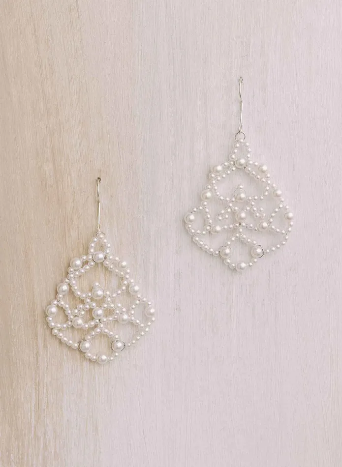 Earrings twigs honey Pearl lace earrings Style 2119