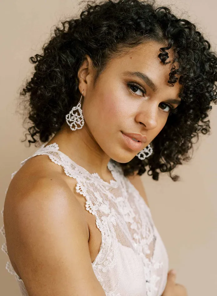 Earrings twigs honey Pearl lace earrings Style 2119