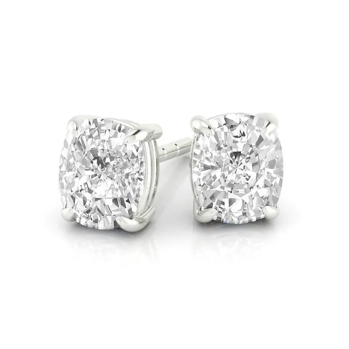 GB Earrings 150 Carat Cushion Real Natural Earth Mined Diamond Lady Stud Earrings White Gold GB Earrings 150 Carat Cushion Real Natural Earth Mined Diamond Lady Stud Earrings White Gold