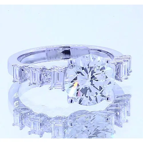 GB Rings 250 Carats Round Natural Earth Mined Diamond 4 Prong Set Engagement Ring Jewelry GB Rings 250 Carats Round Natural Earth Mined Diamond 4 Prong Set Engagement Ring Jewelry