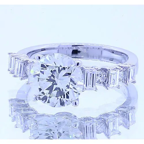 GB Rings 250 Carats Round Natural Earth Mined Diamond 4 Prong Set Engagement Ring Jewelry GB Rings 250 Carats Round Natural Earth Mined Diamond 4 Prong Set Engagement Ring Jewelry