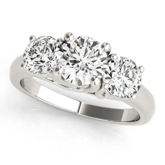 GB Rings 2 Carat Three Stone Round Natural Earth Mined Diamond Engagement Ring Solid Gold 14K GB Rings 2 Carat Three Stone Round Natural Earth Mined Diamond Engagement Ring Solid Gold 14K