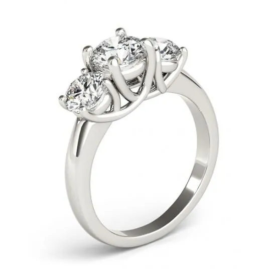 GB Rings 2 Carat Three Stone Round Natural Earth Mined Diamond Engagement Ring Solid Gold 14K GB Rings 2 Carat Three Stone Round Natural Earth Mined Diamond Engagement Ring Solid Gold 14K