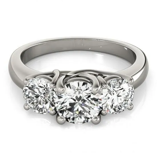 GB Rings 2 Carat Three Stone Round Natural Earth Mined Diamond Engagement Ring Solid Gold 14K GB Rings 2 Carat Three Stone Round Natural Earth Mined Diamond Engagement Ring Solid Gold 14K
