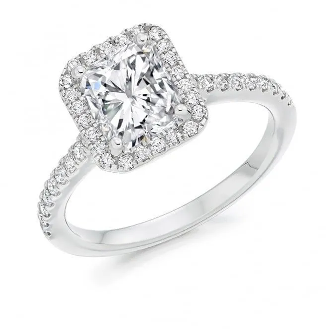 GB Rings Halo Genuine Natural Earth Mined Diamond Engagement Ring 14 Ct White Gold GB Rings Halo Genuine Natural Earth Mined Diamond Engagement Ring 14 Ct White Gold