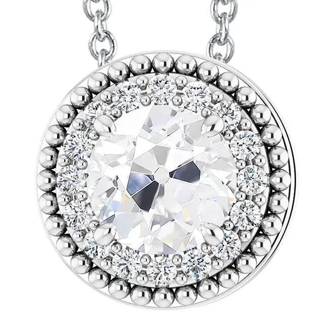 HarryChadEntcom Necklaces 9 Carat Round Natural Earth Mined Diamond Halo Pendant HarryChadEntcom Necklaces 9 Carat Round Natural Earth Mined Diamond Halo Pendant
