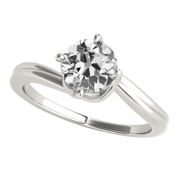 HarryChadEntcom Rings Old Miner Genuine Natural Earth Mined Diamond Solitaire Ring Tension Style 14K Gold 2 Carats