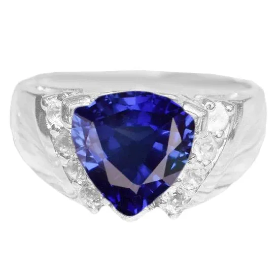 HarryChadEntcom Rings Sapphire Mens Ring Natural Earth Mined Diamond Anniversary Trillion Vintage Style HarryChadEntcom Rings Sapphire Mens Ring Natural Earth Mined Diamond Anniversary Trillion Vintage Style