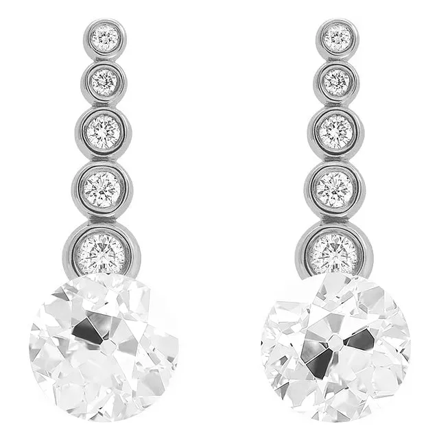 HarryChadEntcom White Gold 850 Carats Mined Diamond Journey Drop Earrings Round Old Cut Earrings HarryChadEntcom White Gold 850 Carats Mined Diamond Journey Drop Earrings Round Old Cut Earrings