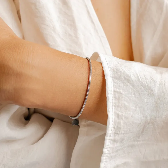 Hey Happiness Round Snake Chain Bracelet Silver Bracelets Hey Happiness Round Snake Chain Bracelet Silver Bracelets