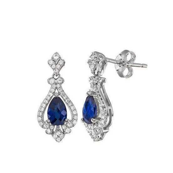 Pear Blue Sapphire Jewelry Natural Earth Mined Diamond Stud Earring Gold Jewelry 260 Ct GB Earrings Pear Blue Sapphire Jewelry Natural Earth Mined Diamond Stud Earring Gold Jewelry 260 Ct GB Earrings