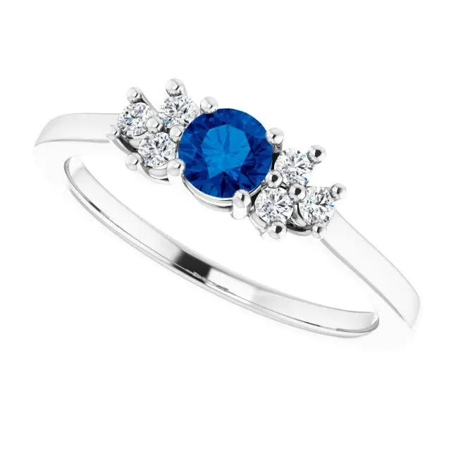 Rings GB Round Blue Sapphire Stone 150 Carats Engagement Ring Rings GB Round Blue Sapphire Stone 150 Carats Engagement Ring
