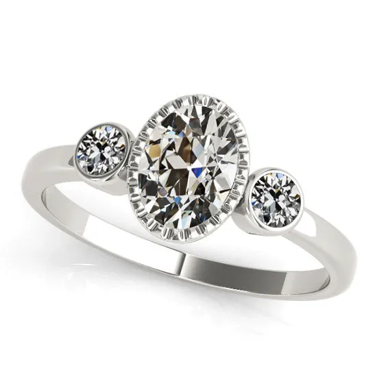 Rings HarryChadEntcom 14K Gold 3 Stone Ring Oval Old Mine Cut Natural Earth Mined Diamond Bezel Set 450 Carats Rings HarryChadEntcom 14K Gold 3 Stone Ring Oval Old Mine Cut Natural Earth Mined Diamond Bezel Set 450 Carats