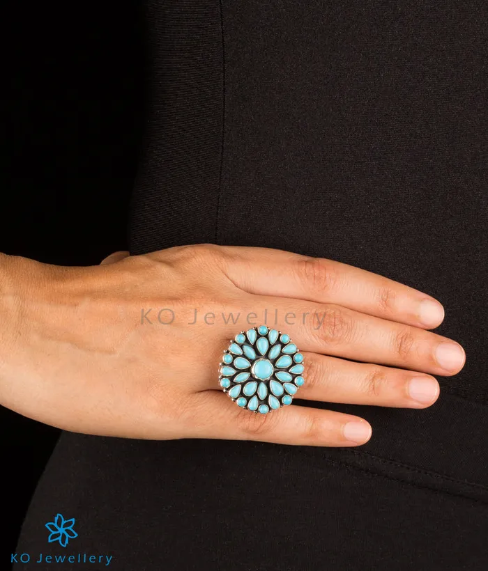 Rings The Divit Silver Gemstone Cocktail Fingerring Turquoise Gemstone