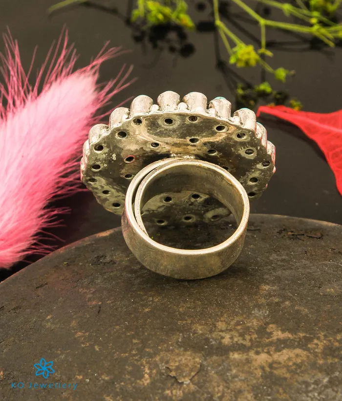 Rings The Divit Silver Gemstone Cocktail Fingerring Turquoise Gemstone
