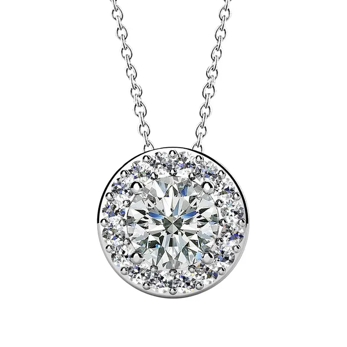 Round Brilliant Cut Real Natural Earth Mined Diamond Pendant Necklace 175 Carat White Gold 14K GB Necklaces Round Brilliant Cut Real Natural Earth Mined Diamond Pendant Necklace 175 Carat White Gold 14K GB Necklaces