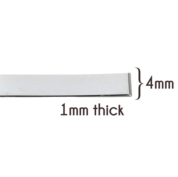 Sterling Silver Flat Wire 4mm x 1mm priced per ft HS Rings