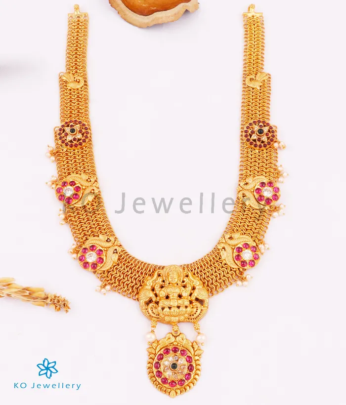 The Padmalaya Antique Silver Lakshmi Necklace Silversmith Necklaces