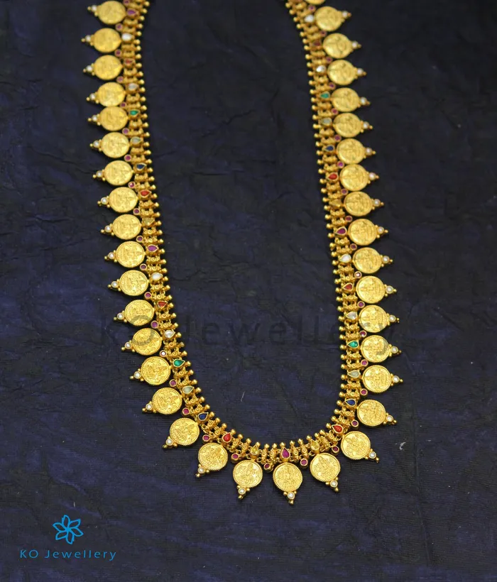 The Vagmi Silver Navratna Lakshmi Kasumala Coin NecklaceWaistbelt Silversmith Necklaces