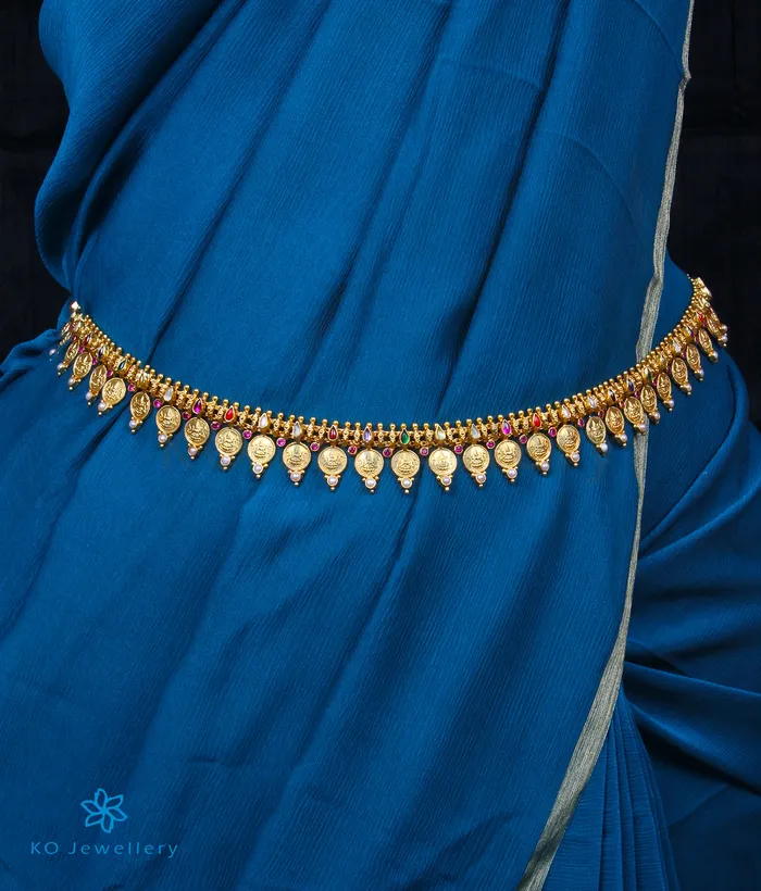 The Vagmi Silver Navratna Lakshmi Kasumala Coin NecklaceWaistbelt Silversmith Necklaces
