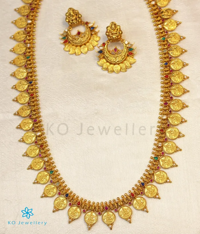 The Vagmi Silver Navratna Lakshmi Kasumala Coin NecklaceWaistbelt Silversmith Necklaces