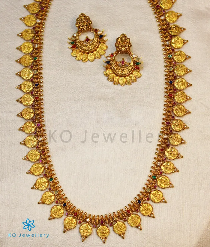 The Vagmi Silver Navratna Lakshmi Kasumala Coin NecklaceWaistbelt Silversmith Necklaces