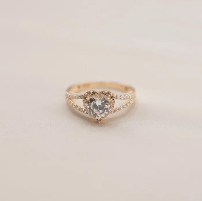 AB and J 14k Gold Womens Heart Ring RG1262 Rings