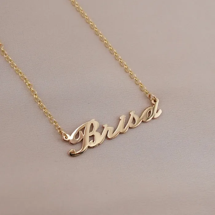 AB and J Necklaces 14k Gold Custom Name Necklace