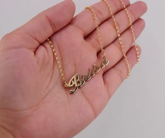 AB and J Necklaces 14k Gold Custom Name Necklace