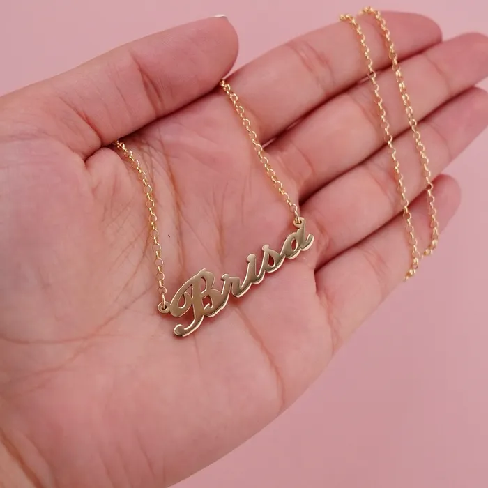AB and J Necklaces 14k Gold Custom Name Necklace