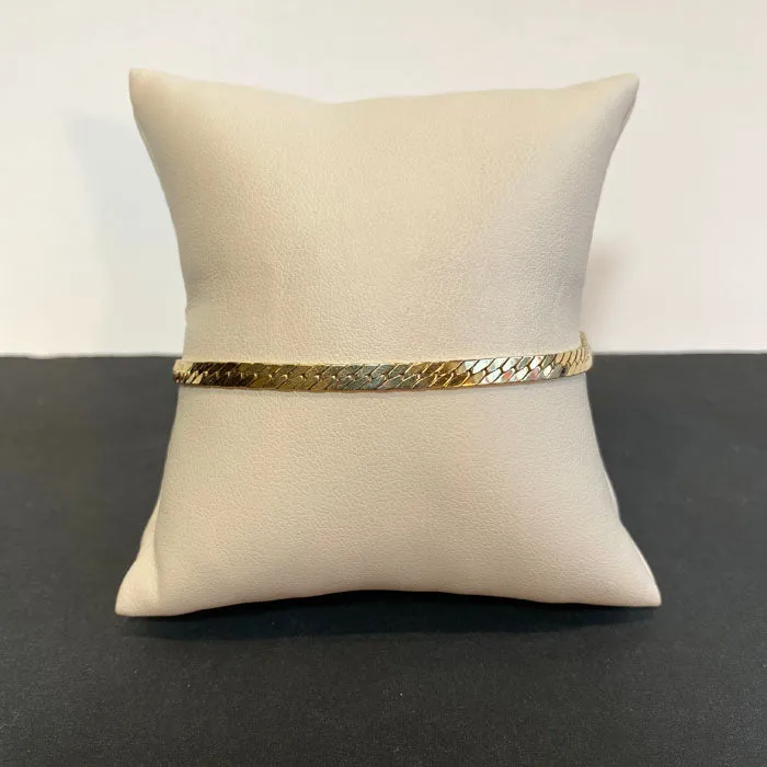 Bracelets 14K Yellow Gold Herringbone Bracelet Moriartys Gem Art