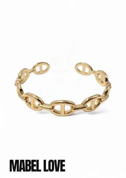 Bracelets Mabel Love Boutique Chain Detail Gold Cuff Bracelet