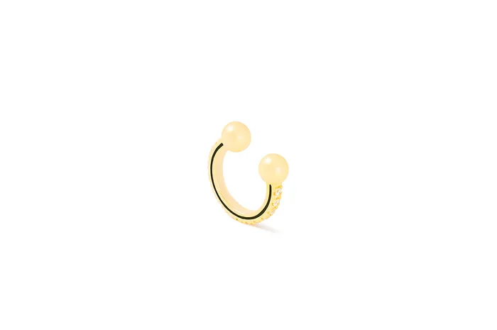 Comfy Ear CuffYG White Dia 013ct Black EPO RIEFE Earrings
