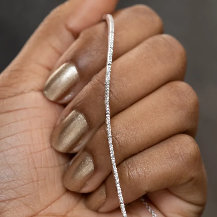 Earrings Bolo Style 14k White Gold and Dainty Diamond Choker Dilamani