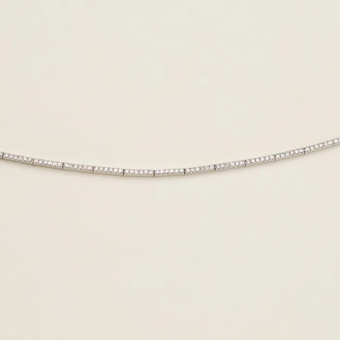Earrings Bolo Style 14k White Gold and Dainty Diamond Choker Dilamani