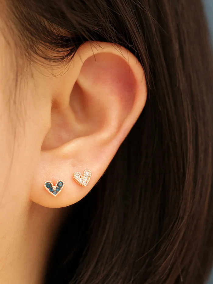 Earrings MinimalBijoux 14K gold Bling Lovely Heart Cartilage Earring 20G