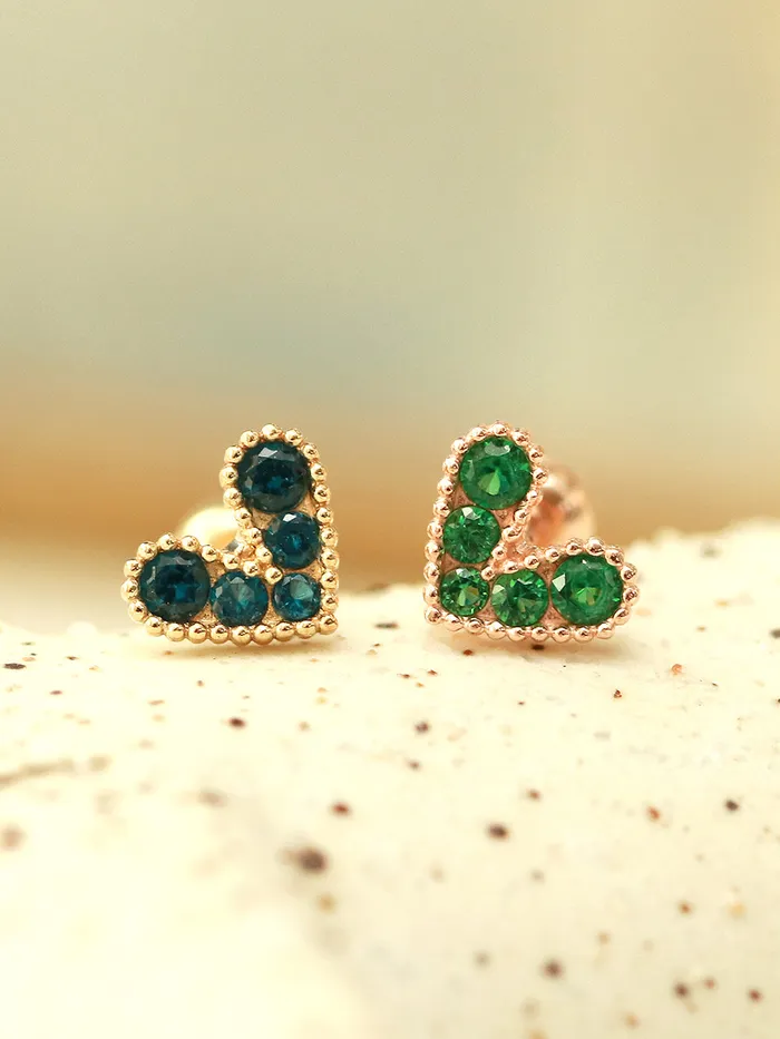 Earrings MinimalBijoux 14K gold Bling Lovely Heart Cartilage Earring 20G