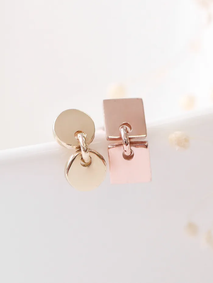 Earrings MinimalBijoux 14K Gold Twin Dangle Cartilage Earring 18G16G