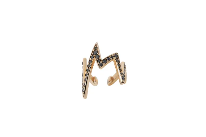 Earrings Noise Ear CuffYG Black Dia 040ct RIEFE