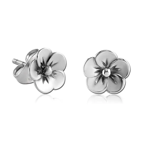 Earrings Tulsa Body Jewelry Flower Stainless Stud Earrings