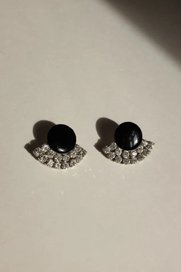 Earrings VINTAGE BLACK RHINESTONES EARRINGS collectionno2