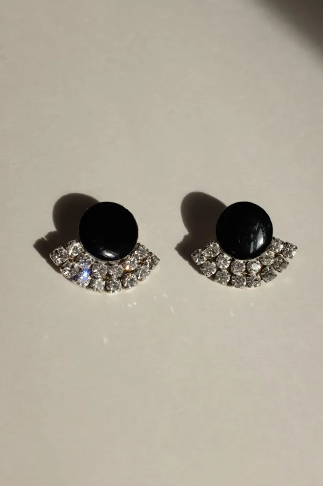 Earrings VINTAGE BLACK RHINESTONES EARRINGS collectionno2 Earrings VINTAGE BLACK RHINESTONES EARRINGS collectionno2